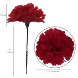 Artificial Flowers 5" Burgundy Carnation - 30pcs Set, 3.5" Diameter - Lifelike, Easy-to-Style Decor - Ideal for Weddings, Home, & DIY Projects Carnation Artificial Flower ArtificialFlowers   