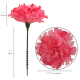 Artificial Flowers 5" Hot Pink Carnation - 30pcs Set, 3.5" Diameter - Lifelike, Easy-to-Style Decor - Ideal for Weddings, Home, & DIY Projects Carnation Artificial Flower ArtificialFlowers   