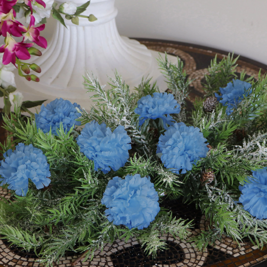 Artificial Flowers 5" Blue Carnation - 30pcs Set, 3.5" Diameter - Lifelike, Easy-to-Style Decor - Ideal for Weddings, Home, & DIY Projects Carnation Artificial Flower ArtificialFlowers   