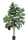 6' Artificial Silk Fiddle Leaf Fig Tree in Black Pot - Lifelike, Low-Maintenance Indoor/Outdoor Plant Decor, Home & Office Greenery Artificial Trees ArtificialFlowers   