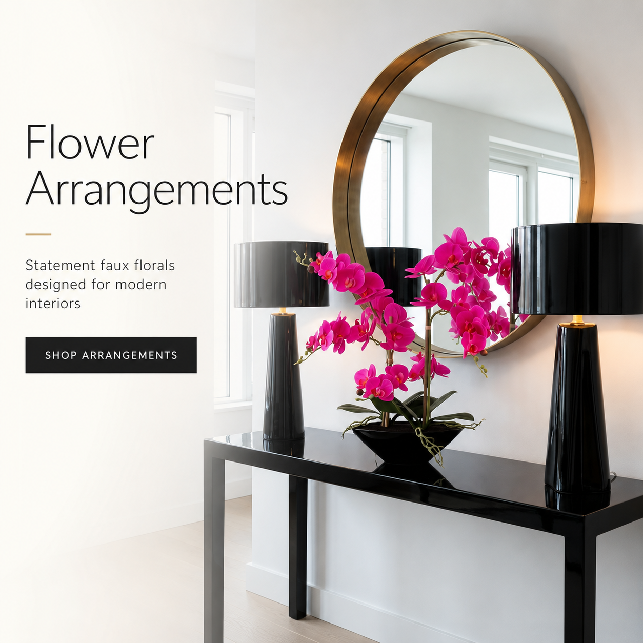 Artificial flower arrangements